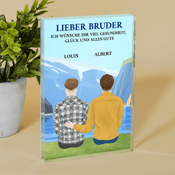 Wünsche für Bruder Clipart - Druck auf Glas, personalisiertes Geschenk für Bruder - Adamell.de