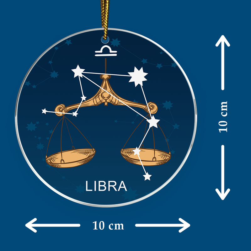 Zodiakalna waga - bombka choinkowa, spersonalizowany prezent dla przyjaciółki - Adamell.de