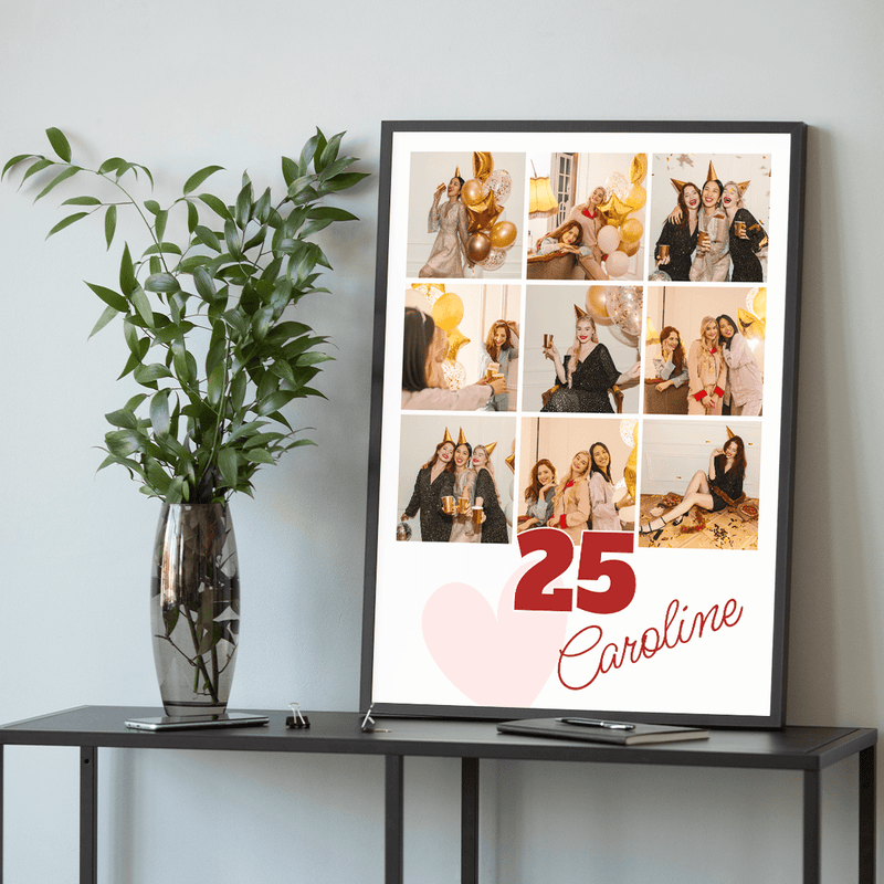 Zu meinem 25. Geburtstag - Poster, personalisiertes Geschenk für Frau - Adamell.de