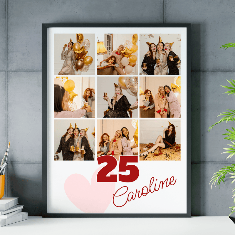 Zu meinem 25. Geburtstag - Poster, personalisiertes Geschenk für Frau - Adamell.de