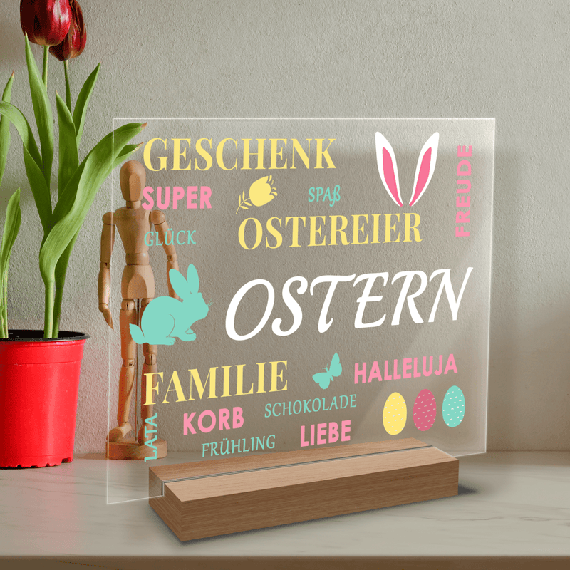 Zu Ostern - Druck auf Glas, personalisiertes Geschenk zu Ostern - Adamell.de