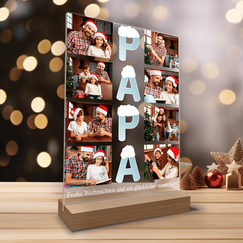 Zu Weihnachten für Papa - Druck auf Glas, personalisiertes Geschenk für Papa - Adamell.de