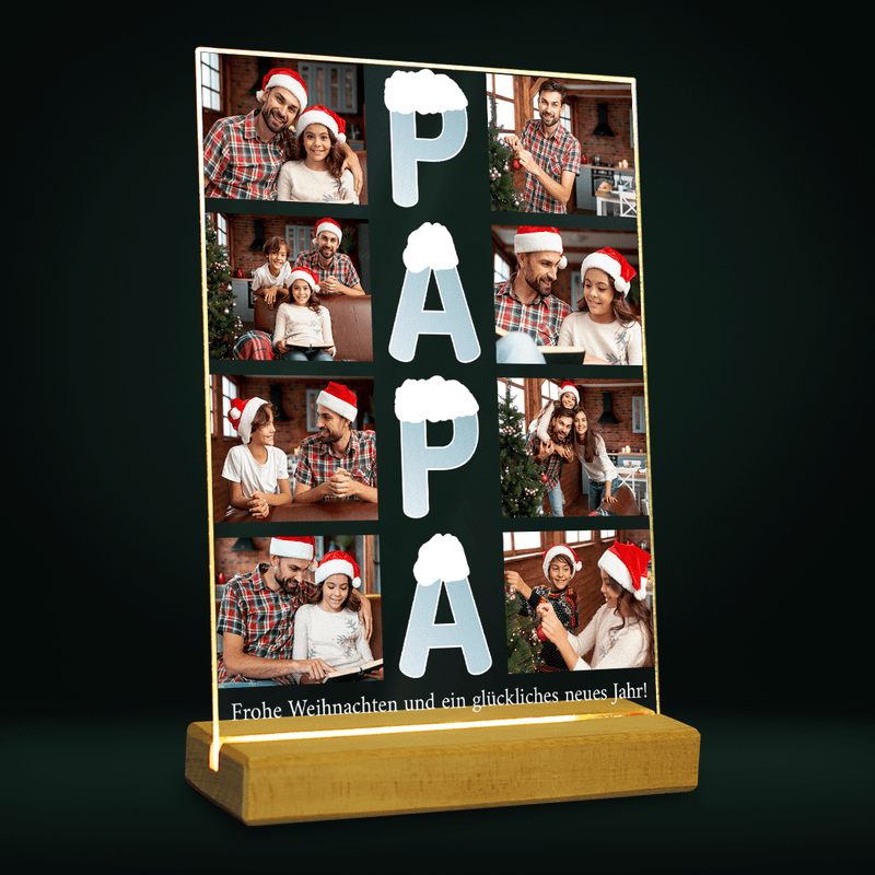 Zu Weihnachten für Papa - Druck auf Glas, personalisiertes Geschenk für Papa - Adamell.de