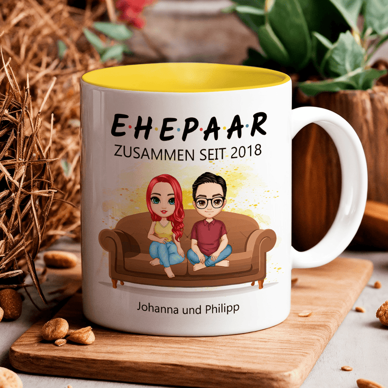 Zusammen seit... - 1x bedruckte Tasse, personalisiertes Geschenk für Paar - Adamell.de