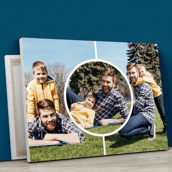 3 Fotos mit Papa - Druck auf Leinwand, personalisiertes Geschenk für Papa - Adamell.de