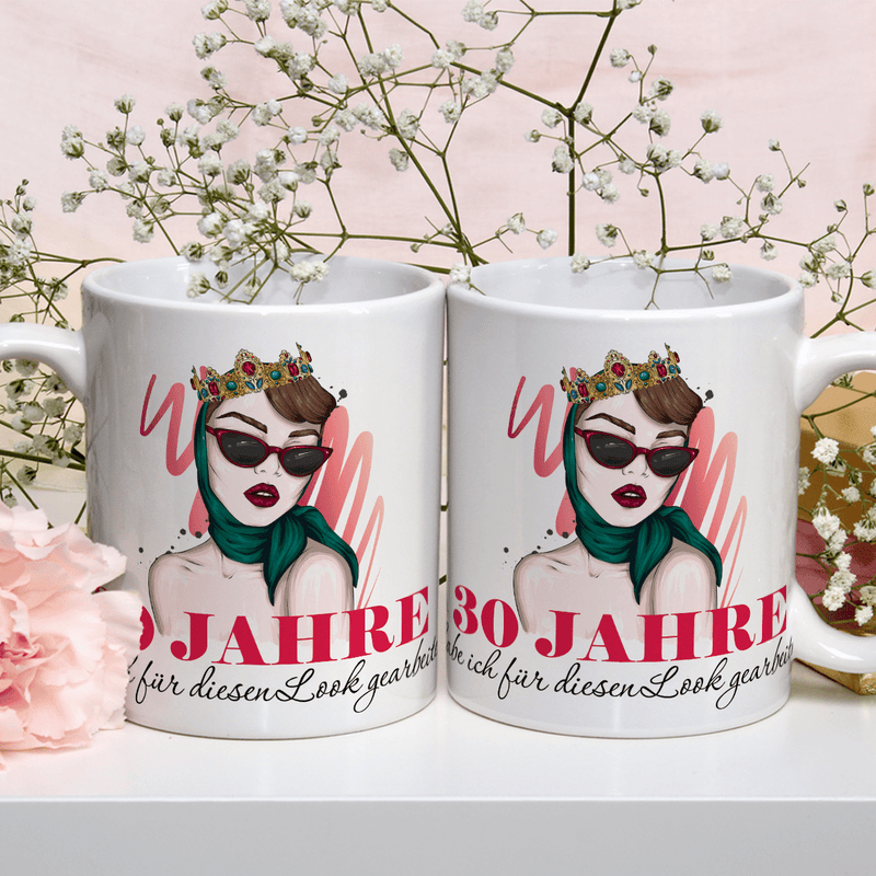 30 Jahre alte Frau - 1x bedruckte Tasse, personalisiertes Geschenk für Frau - Adamell.de