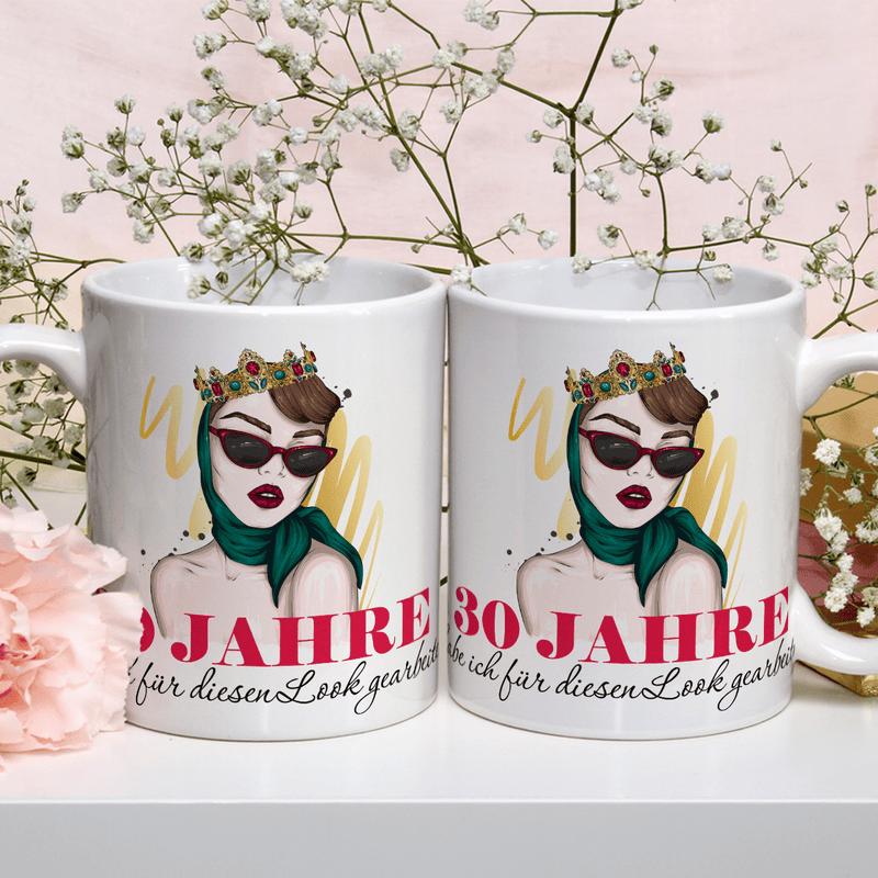 30 Jahre alte Frau - 1x bedruckte Tasse, personalisiertes Geschenk für Frau - Adamell.de