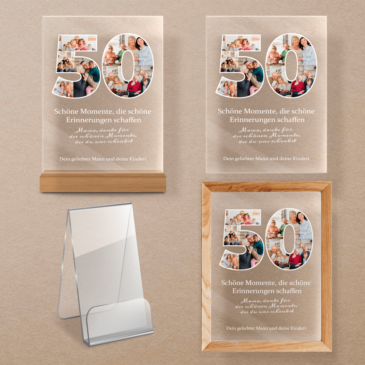 Personalisiertes Geburtstagsgeschenk Für Mama Zum 50. - Metallgravur-Karte In Brieftaschengröße