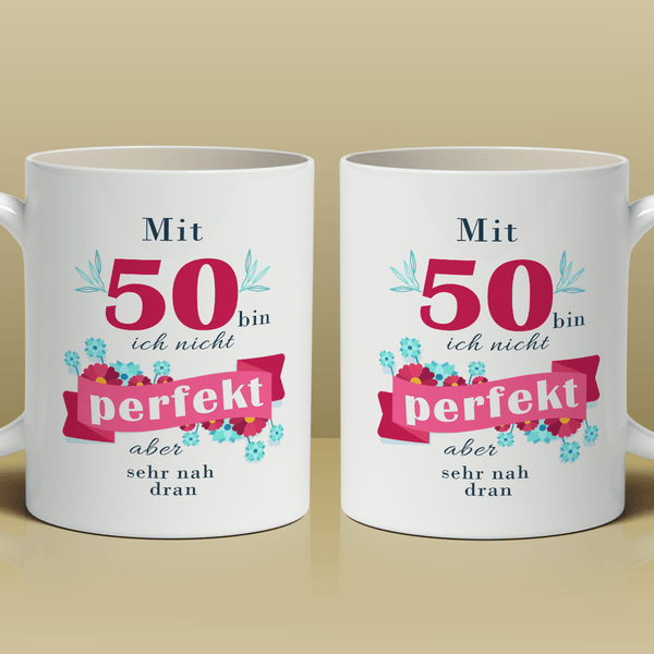 50 perfect - 1x bedruckte Tasse, personalisiertes Geschenk für Frau - Adamell.de