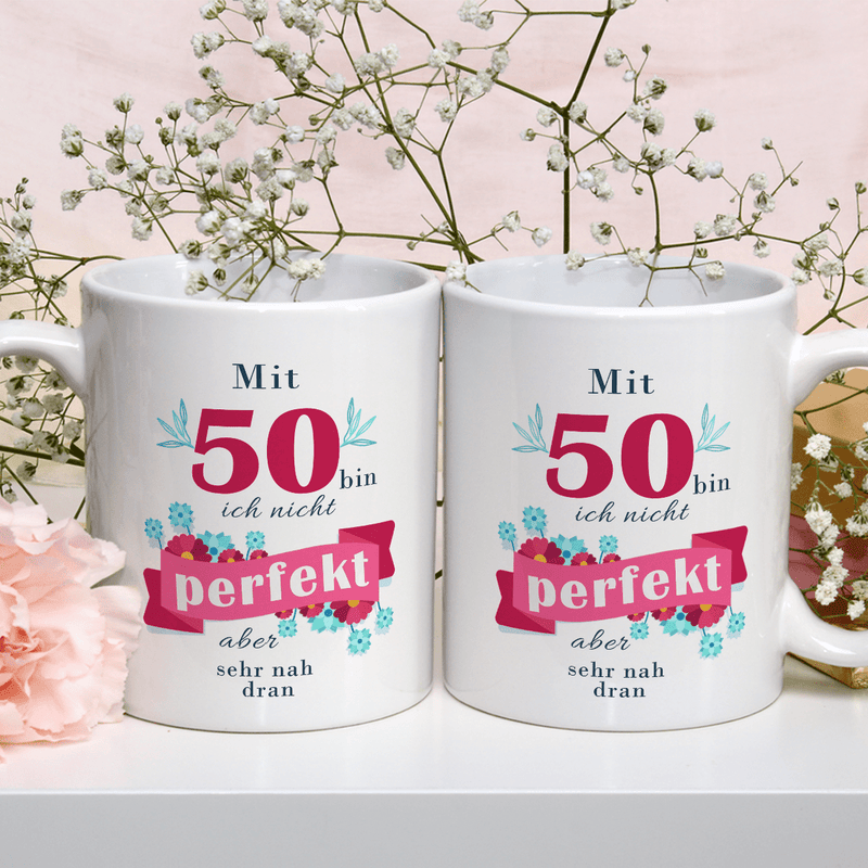 50 perfect - 1x bedruckte Tasse, personalisiertes Geschenk für Frau - Adamell.de