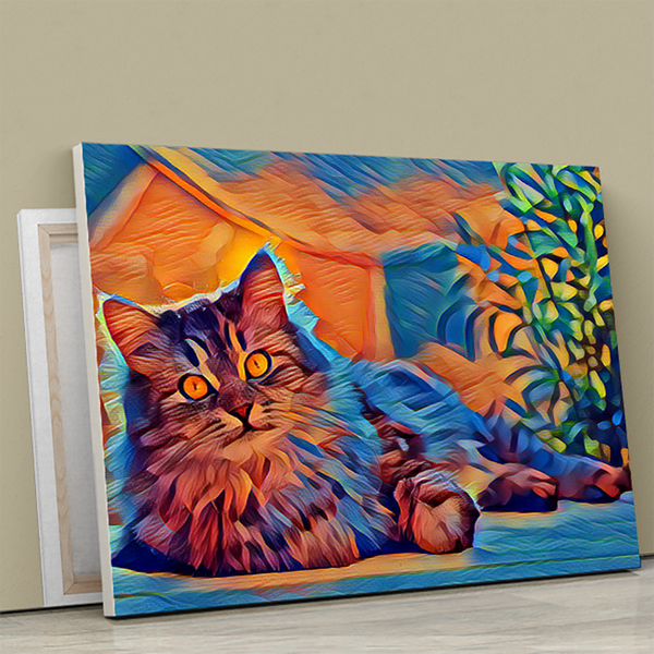 Katze abstrakt - Bild auf Leinwand, personalisiertes Geschenk - Adamell.de