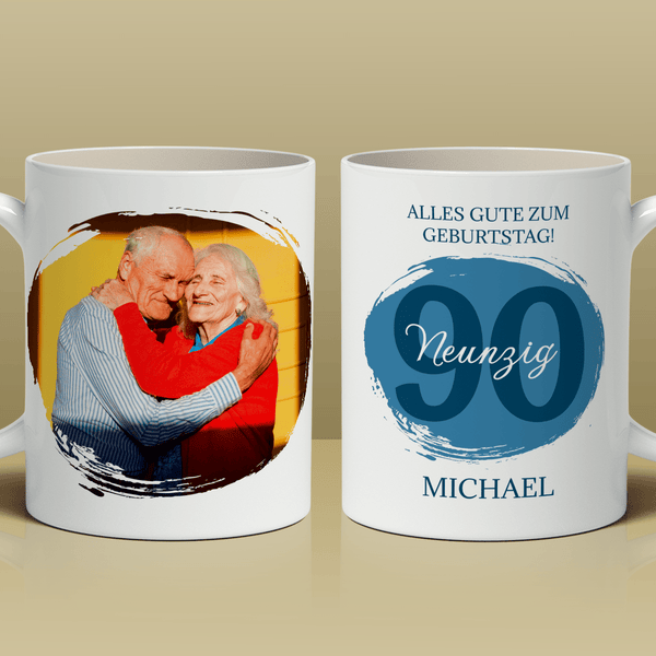 Anlässlich des 90. - 1x Bedruckte Tasse, personalisiertes Geschenk für Opa - Adamell.de