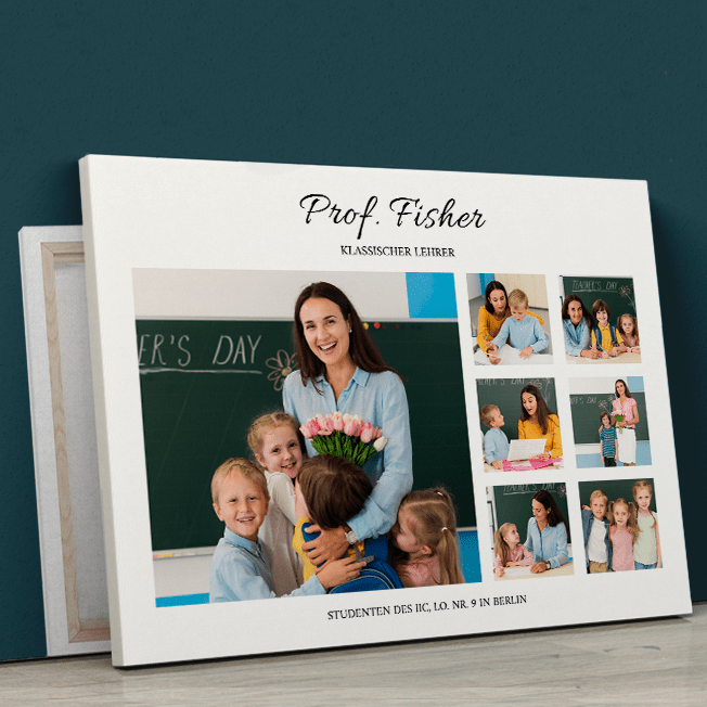 Ausgezeichneter Lehrer - Druck auf Leinwand, personalisiertes Geschenk für Lehrer - Adamell.de