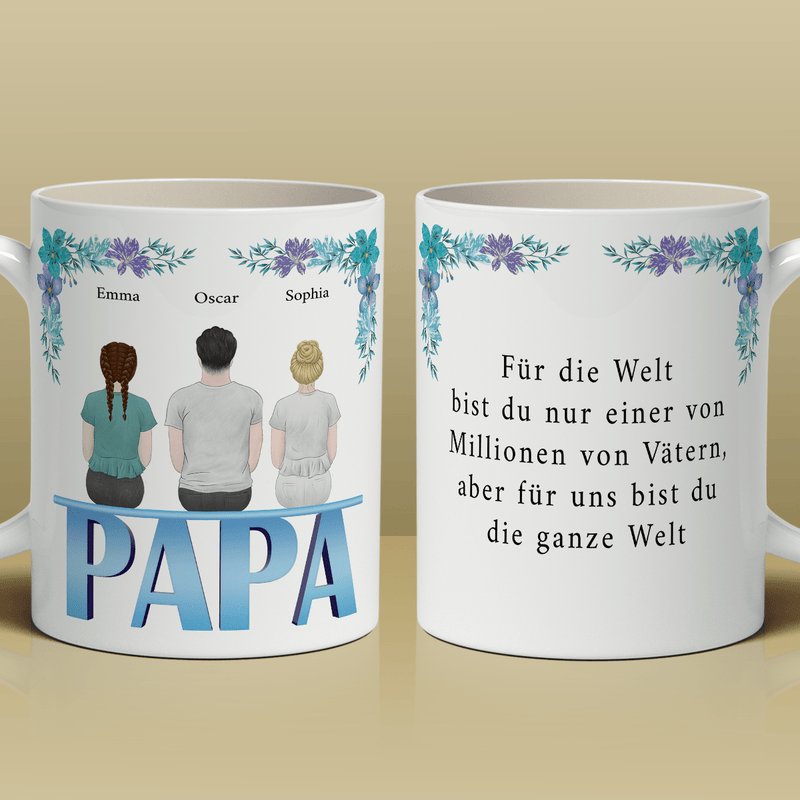 Außergewöhnlicher Papa - 1x Bedruckte Tasse, personalisiertes Geschenk für Papa - Adamell.de