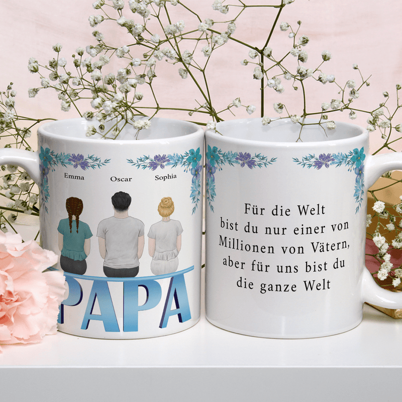 Außergewöhnlicher Papa - 1x Bedruckte Tasse, personalisiertes Geschenk für Papa - Adamell.de