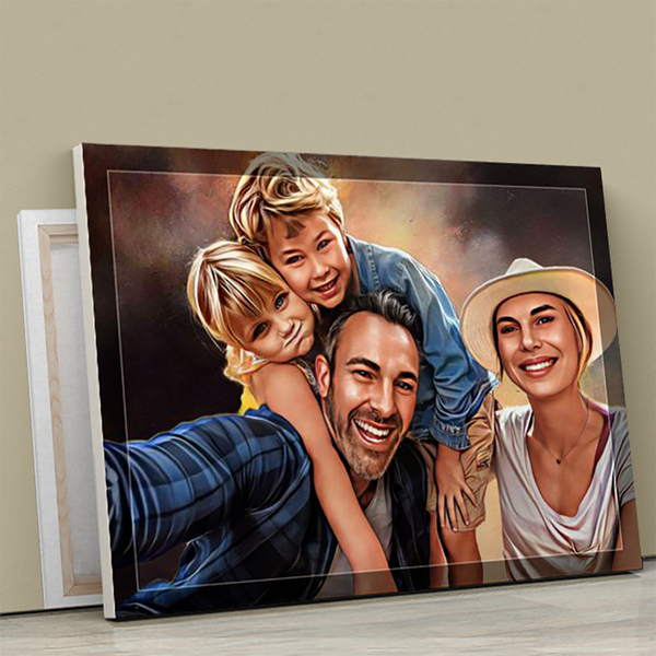 Neoklassisches Porträt Mehrpersonen - Bild auf Leinwand, personalisiertes Geschenk - Adamell.de