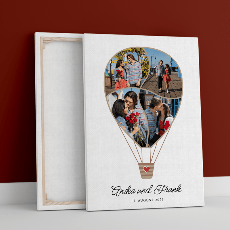 Ballon-Collage - Druck auf Leinwand, personalisiertes Geschenk für Paar - Adamell.de