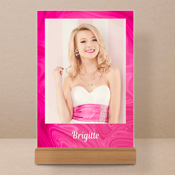 Barbie Freundin - Druck auf Glas, personalisiertes Geschenk für Freundin - Adamell.de
