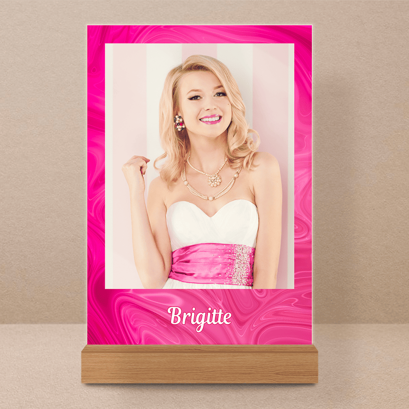Barbie Freundin - Druck auf Glas, personalisiertes Geschenk für Freundin - Adamell.de