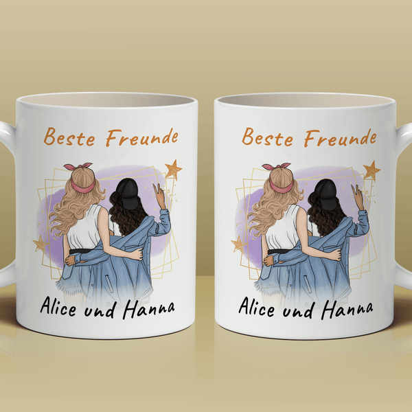 Beste Freunde clipart - 1x bedruckte Tasse, personalisiertes Geschenk für Freundin - Adamell.de