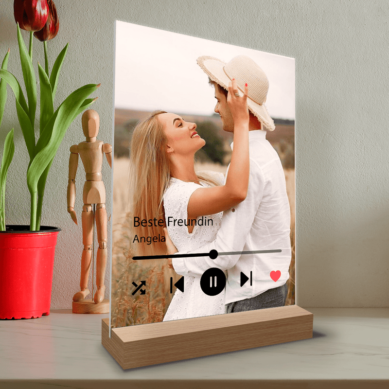 Beste Freundin - Druck auf Glas, personalisiertes Geschenk für Frau - Adamell.de