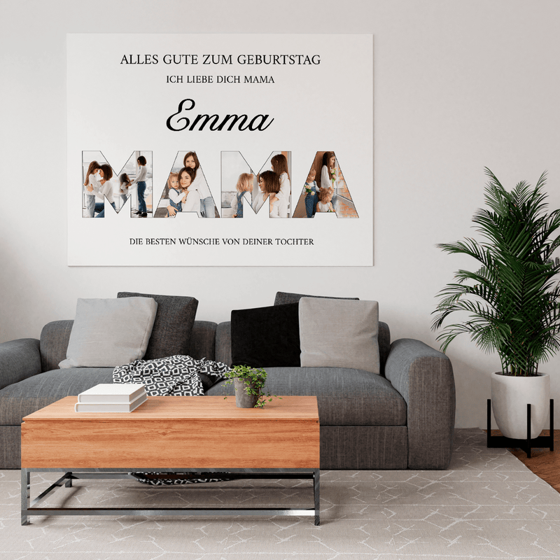 Beste Wünsche für die Mutter - Druck auf Leinwand, personalisiertes Geschenk für Mama - Adamell.de