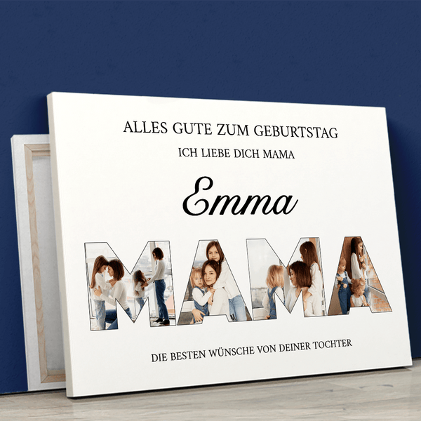 Beste Wünsche für die Mutter - Druck auf Leinwand, personalisiertes Geschenk für Mama - Adamell.de