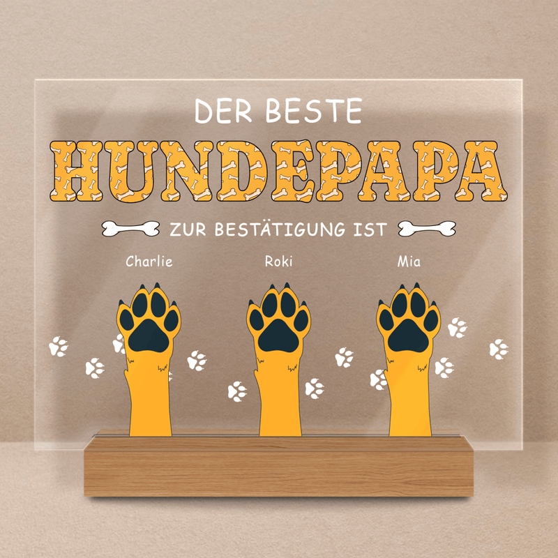 Bester Hundevater - Druck auf Glas, personalisiertes Geschenk für Hundeliebhaber - Adamell.de