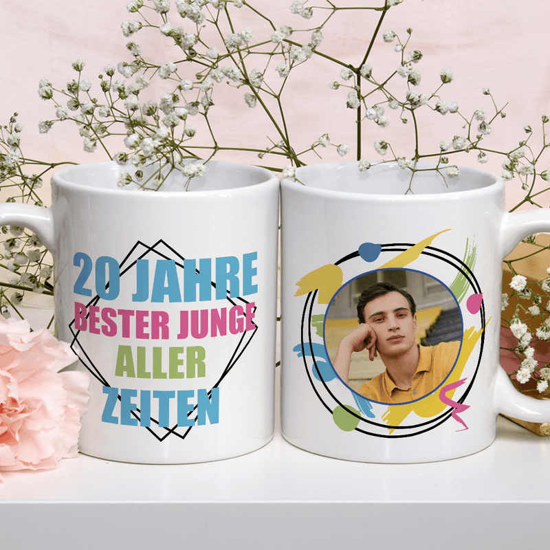 Bester Junge aller Zeiten - 1x Bedruckte Tasse, personalisiertes Geschenk für Mann - Adamell.de