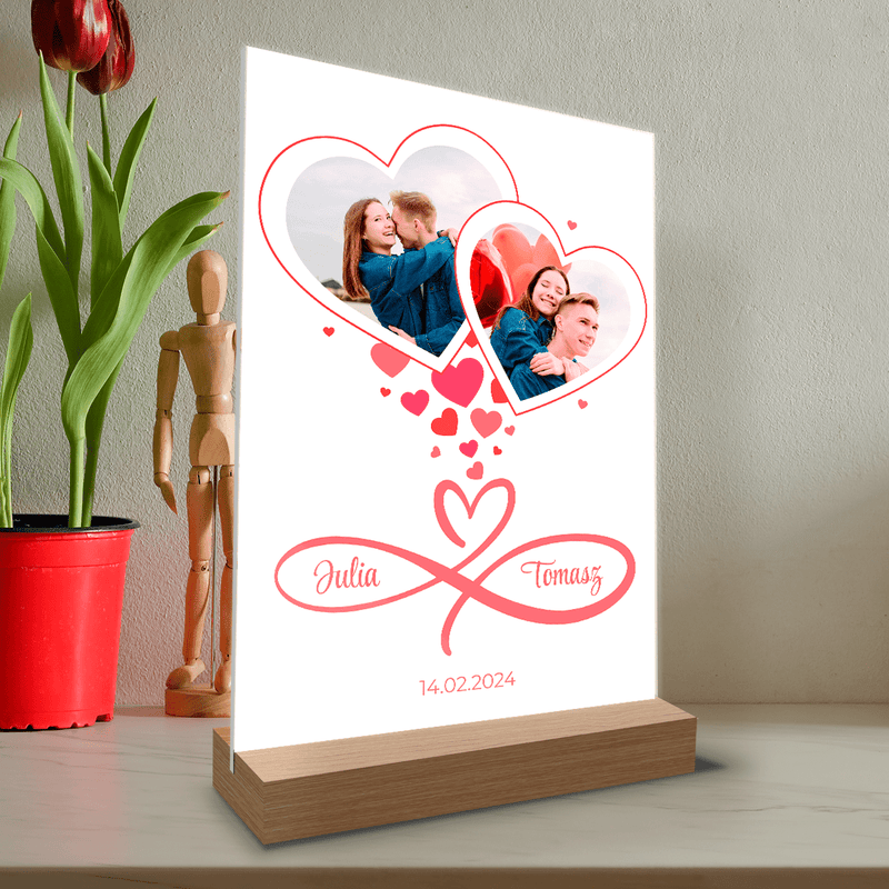 Bilder im Herzen - Druck auf Glas, personalisiertes Geschenk für ein Paar - Adamell.de