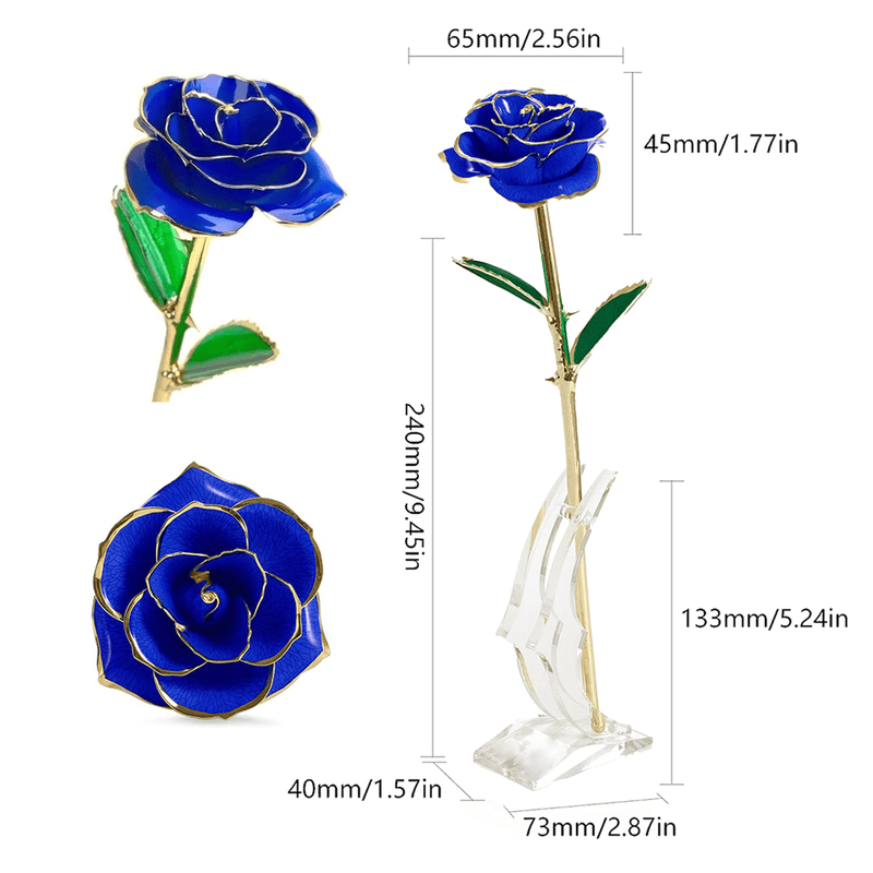 Blauewige Rose in 24 Karat Gold gehüllt + Kostenlose Geschenke enthalten - Adamell.de