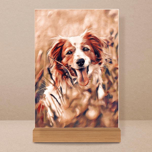 Bunte Skizze mit einem Hund - Druck auf Glas, personalisiertes Geschenk - Adamell.de