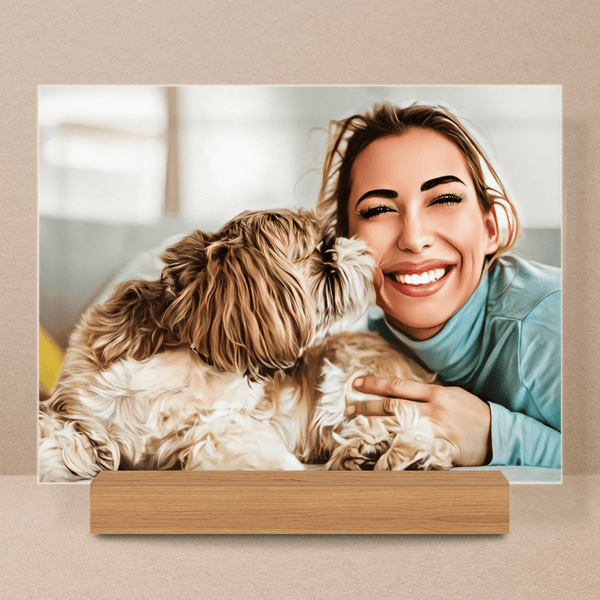 Buntes Porträt mit einem Haustier - Druck auf Glas, personalisiertes Geschenk - Adamell.de