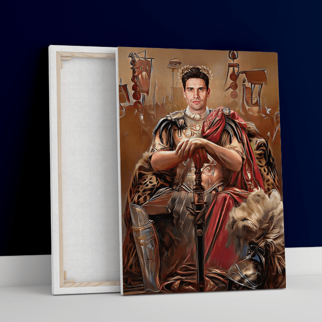 Cäsar-Porträt - Druck auf Leinwand, personalisiertes Geschenk für Mann - Adamell.de