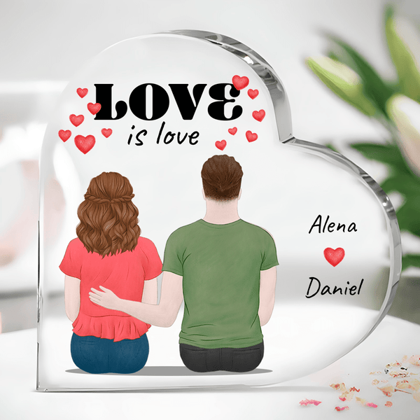 Clipart love - Herz aus Glas, personalisiertes Geschenk für ein Paar - Adamell.de