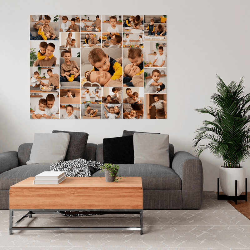 Collage aus 27 Fotos - Druck auf Leinwand, personalisiertes Geschenk für Bruder - Adamell.de