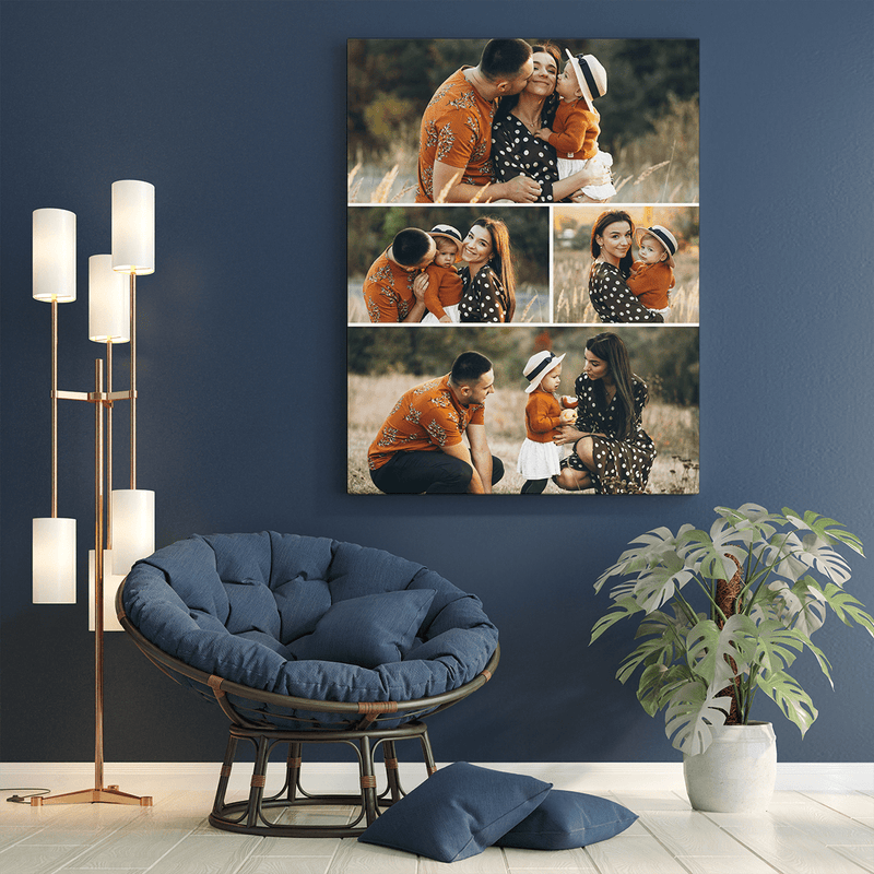 Collage aus 4 Fotos für Mama - Druck auf Leinwand, personalisiertes Geschenk für Mama - Adamell.de