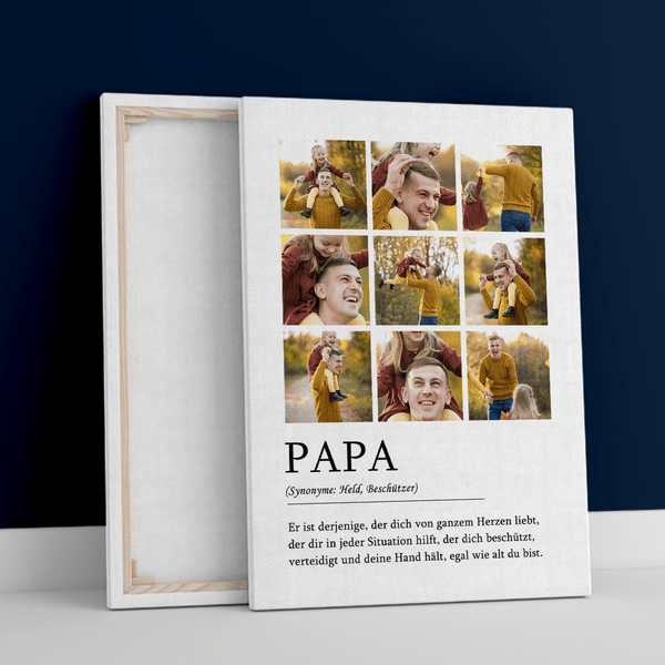 Collage aus 9 Fotos für Papa - Druck auf Leinwand, personalisiertes Geschenk für Papa - Adamell.de