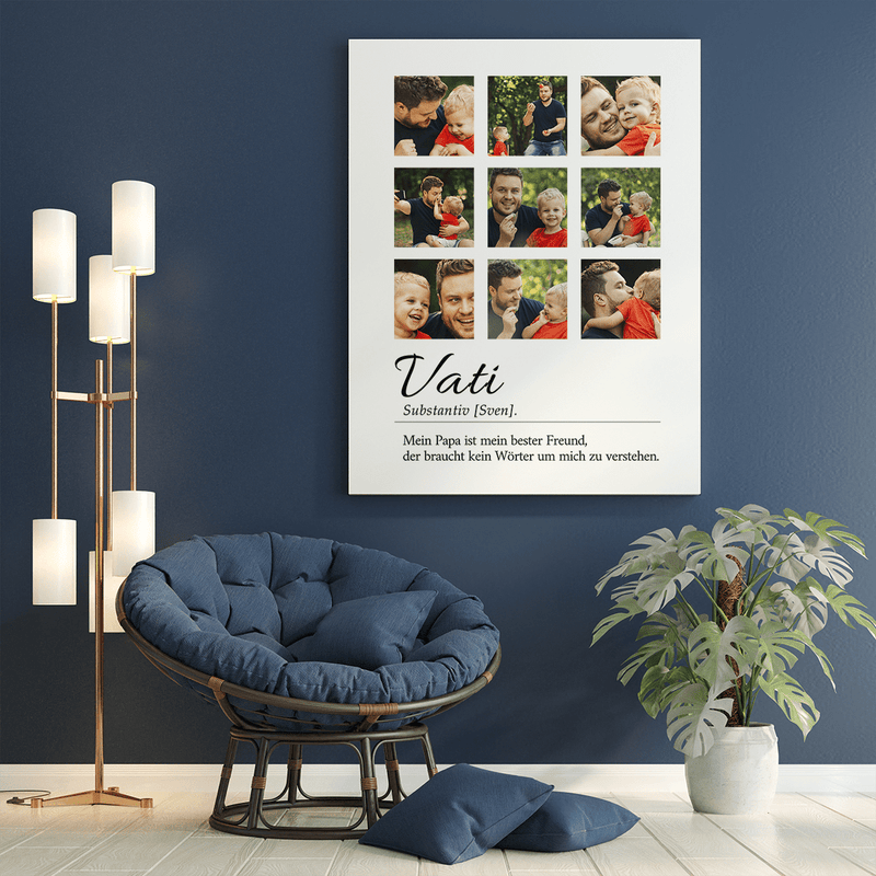 Collage für Daddy - Druck auf Leinwand, personalisiertes Geschenk für Papa - Adamell.de