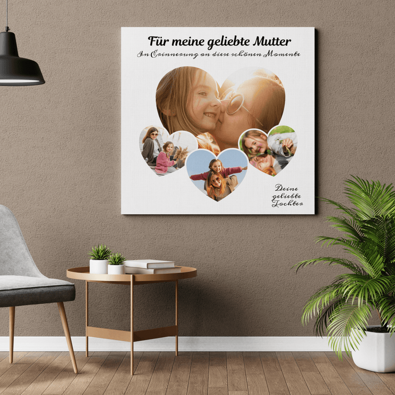 Collage für eine liebe Mutter - Druck auf Leinwand, personalisiertes Geschenk für die Mutter - Adamell.de