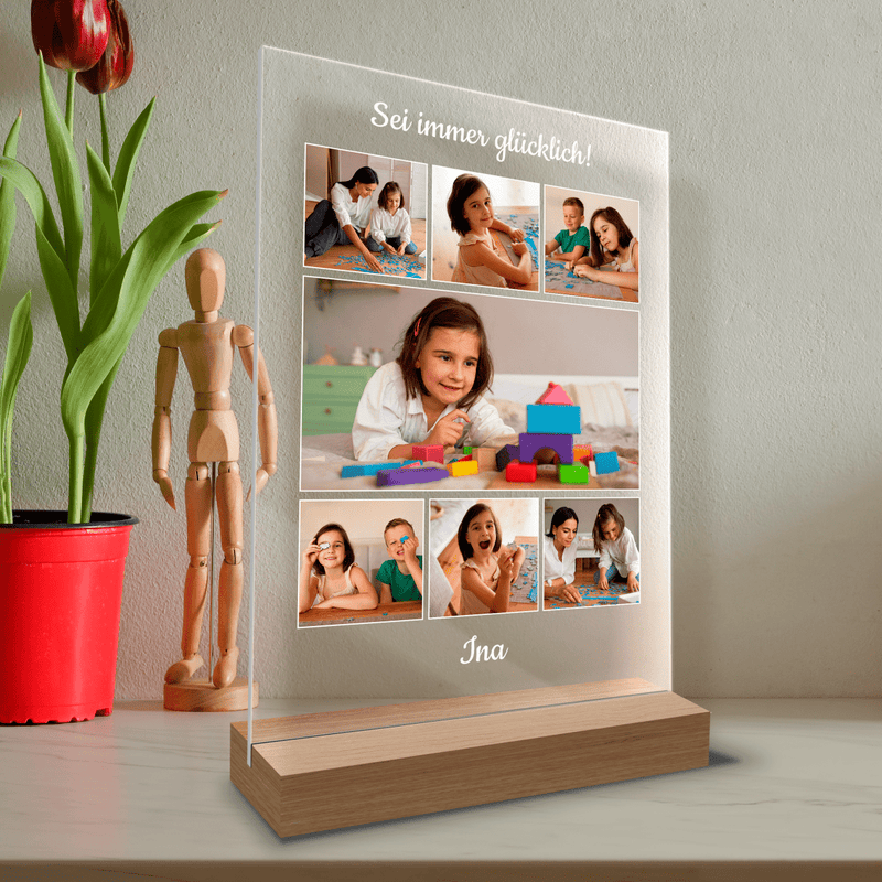 Collage für Mädchen - Druck auf Glas, personalisiertes Geschenk für Kind - Adamell.de
