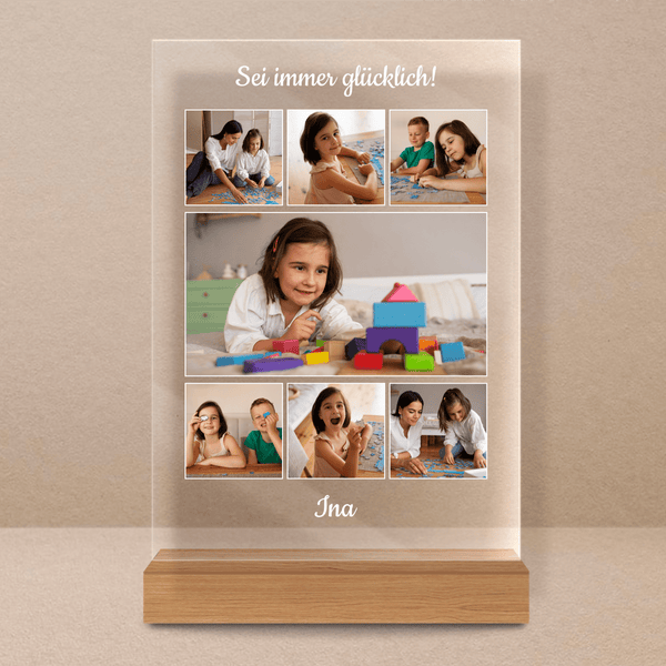 Collage für Mädchen - Druck auf Glas, personalisiertes Geschenk für Kind - Adamell.de