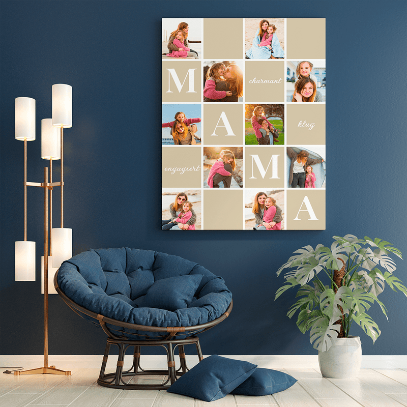 Collage für Mama aus 10 Fotos - Druck auf Leinwand, personalisiertes Geschenk für Mama - Adamell.de