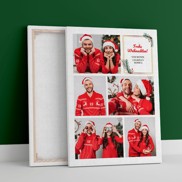 Collage im Weihnachtsstil - Druck auf Leinwand, personalisiertes Geschenk für Mann - Adamell.de