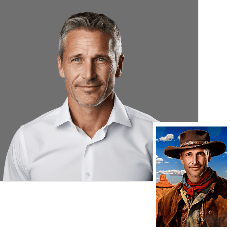 Cowboy - Druck auf Leinwand, personalisiertes Geschenk für Papa - Adamell.de