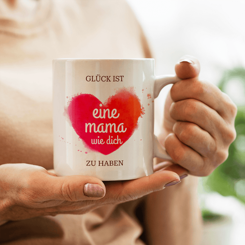 Das ist Glück - 1x bedruckte Tasse, personalisiertes Geschenk für Mama - Adamell.de