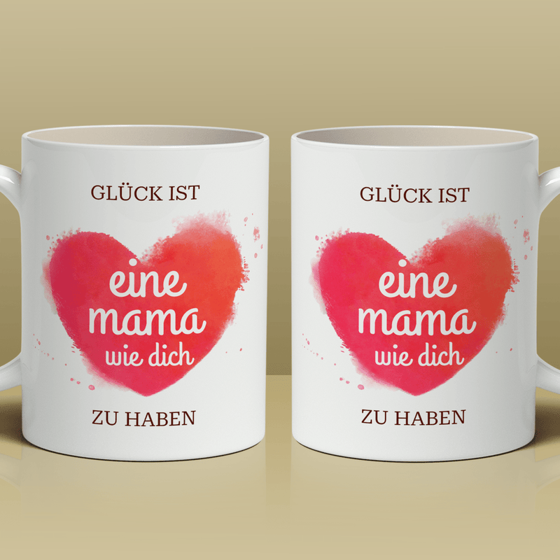 Das ist Glück - 1x bedruckte Tasse, personalisiertes Geschenk für Mama - Adamell.de