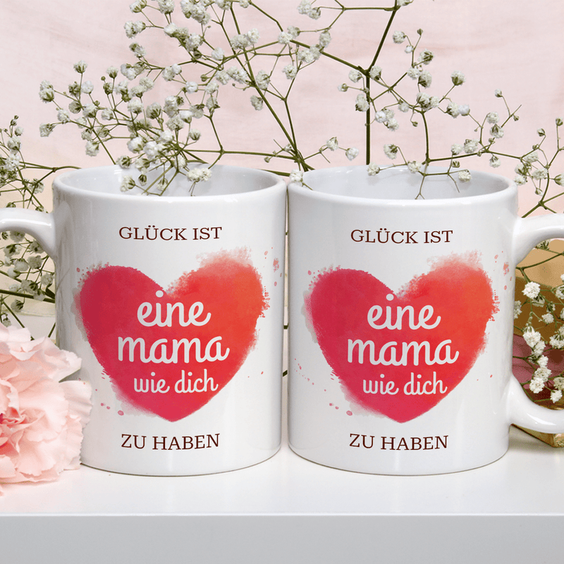 Das ist Glück - 1x bedruckte Tasse, personalisiertes Geschenk für Mama - Adamell.de