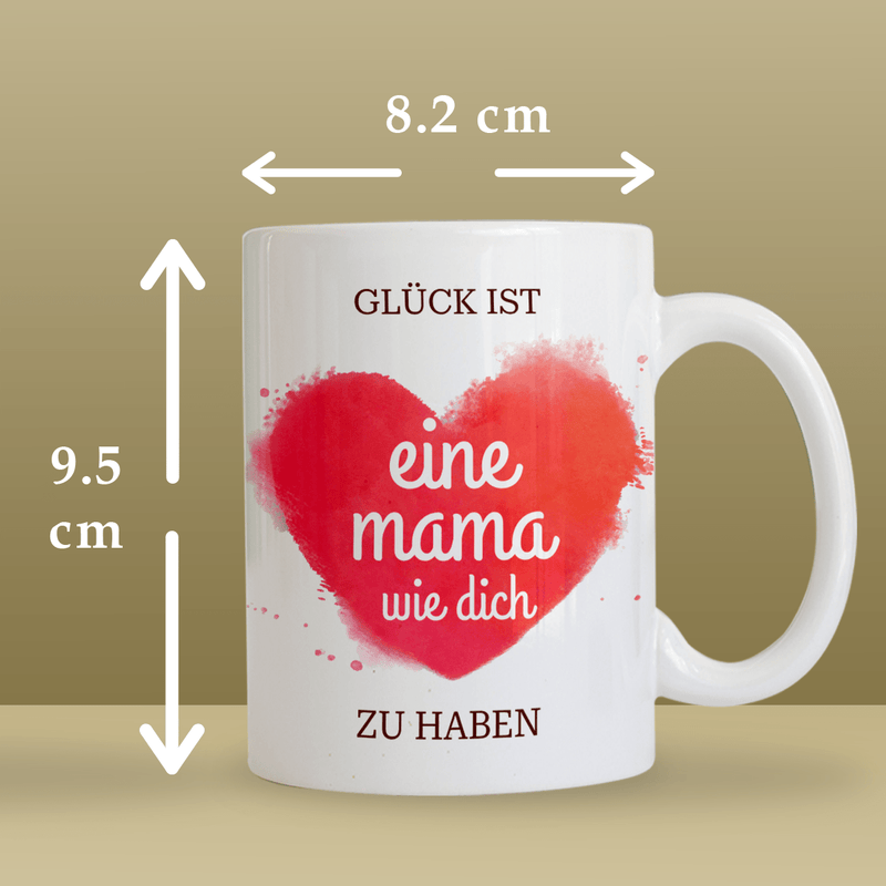 Das ist Glück - 1x bedruckte Tasse, personalisiertes Geschenk für Mama - Adamell.de