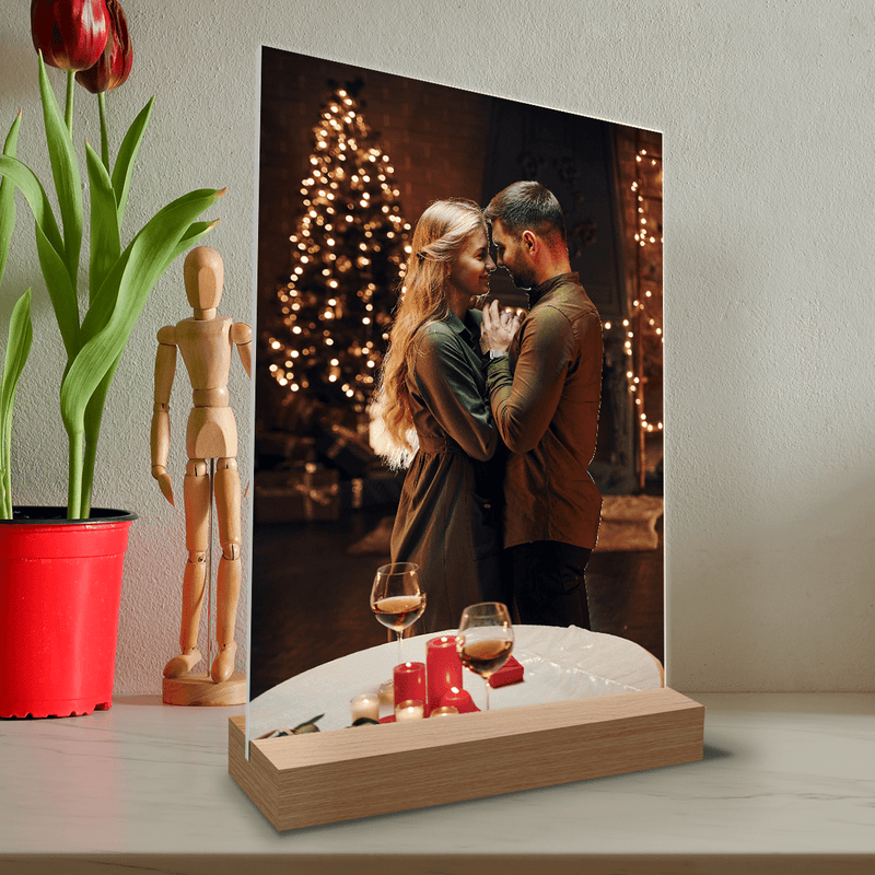 Das Paar zu Weihnachten - Druck auf Glas, personalisiertes Geschenk für Paar - Adamell.de